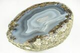 Las Choyas Coconut Geode Half with Banded Agate - Mexico #214194-1